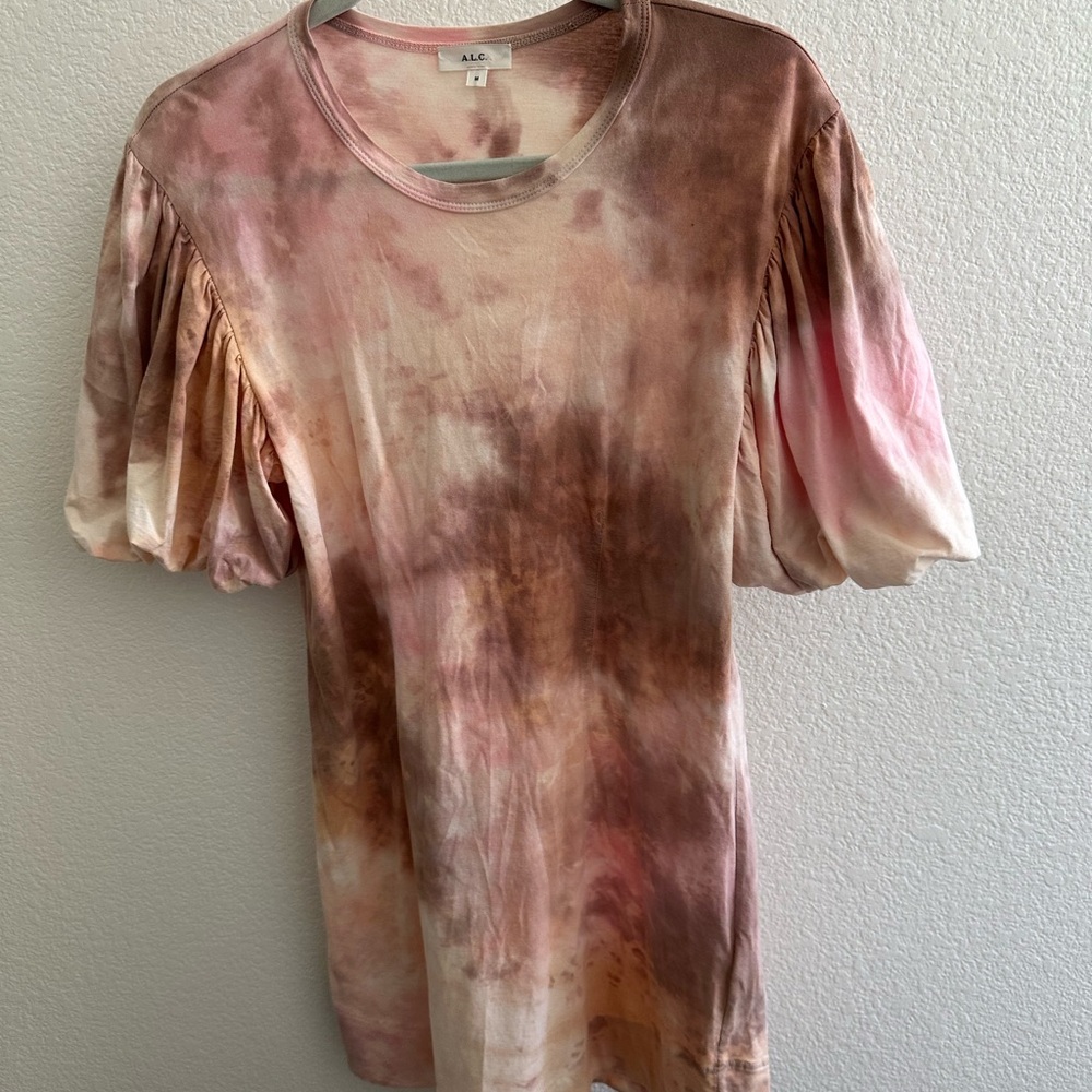 A.L.C. Women's Tie-Dye Top - Pink and Brown